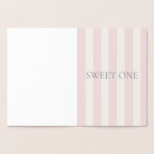 Sweet One, geschenktas, roze, strepen Folie Kaarten (Binnen)
