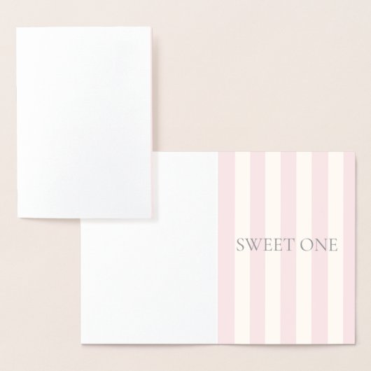 Sweet One, geschenktas, roze, strepen Folie Kaarten (Display)