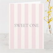 Sweet One, geschenktas, roze, strepen Kaart (Gele Bloem)