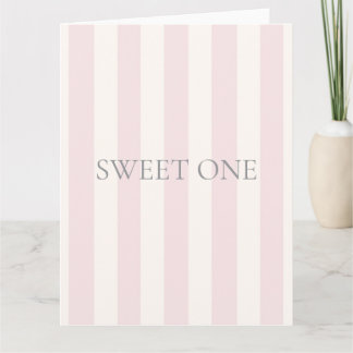 Sweet One, geschenktas, roze, strepen Kaart