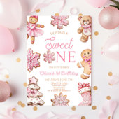Sweet One Gingerbread Cookie 1st Birthday Party Kaart