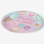 Sweet One girl bord op het eerste verjaardagsfeest (Gekanteld)