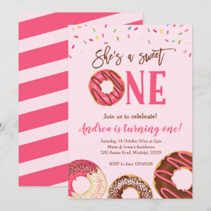 Sweet One Girl Donut, uitgenodigd op de dag van de Kaart