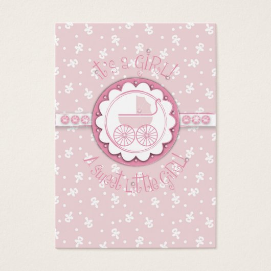 Sweet One Girl Gift Label Visitekaartje (Voorkant)