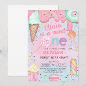 Sweet One girl op de eerste uitnodiging voor de ee (Voorkant / Achterkant)