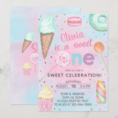 Sweet One girl op de eerste uitnodiging voor de ee (Voorkant / Achterkant)