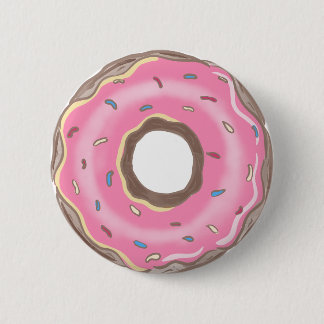 Sweet One Girl Pink Donut Birthday Favors Button