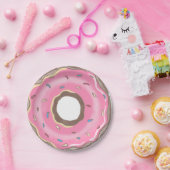 Sweet One Girl Pink Donut Verjaardag Papieren Bordje (Feest)