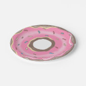 Sweet One Girl Pink Donut Verjaardag Papieren Bordje (Gekanteld)