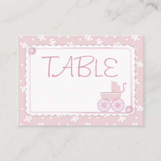 Sweet One Girl Table Card Flat Mini Plaatskaartje (Voorkant)
