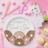 Sweet One Girls Donut Birthday Papieren Bordje (Feest)