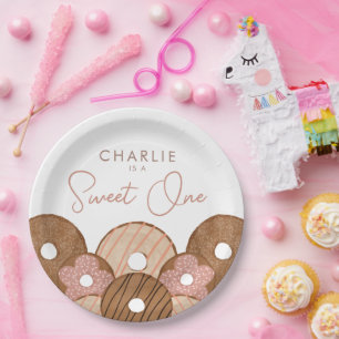 Sweet One Girls Donut Birthday Papieren Bordje