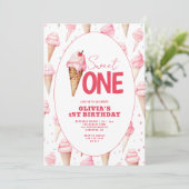 Sweet One Ice Cream 1e Verjaardag Kaart (Staand voorkant)