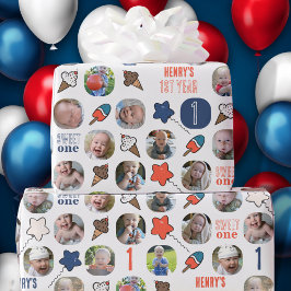 Sweet One Ice Cream Baby's eerste verjaardag foto Cadeaupapier