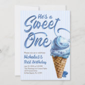 Sweet One Ice Cream Boys 1e Verjaardag Kaart (Voorkant)