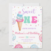 Sweet One Ice Cream Donut 1e Verjaardag Kaart (Voorkant)