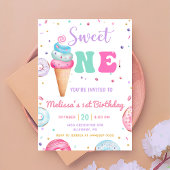 Sweet One Ice Cream Donut 1e Verjaardag Kaart
