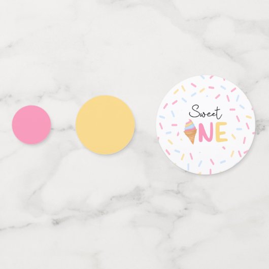 Sweet One Ice Cream Eerste 1e Verjaardagsfeest Confetti (Voorkanten)