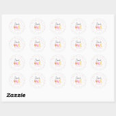 Sweet One Ice Cream Eerste 1e Verjaardagsfeest Ronde Sticker (Vel)