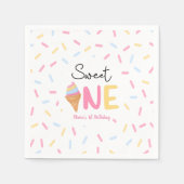 Sweet One Ice Cream Eerste 1e Verjaardagsfeest Servet (Voorkant)