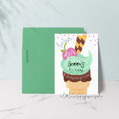 Sweet One Ice Cream Eerste Verjaardag Uitnodiging