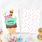 Sweet One Ice Cream Eerste Verjaardag Uitnodiging
