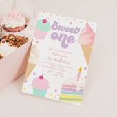 Sweet One Ice Cream en Cake 1e Verjaardag Kaart