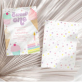 Sweet One Ice Cream en Cake 1e Verjaardag Kaart