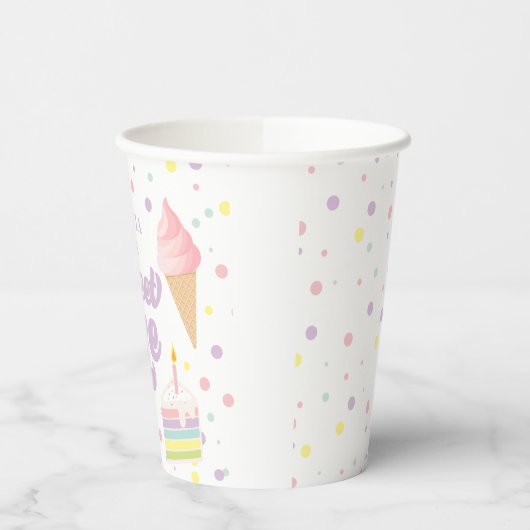 Sweet One Ice Cream en Cake 1e Verjaardag Papieren Bekers (Links)