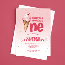 Sweet One Ice Cream Roze 1e Verjaardag