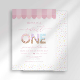 Sweet One Ijs Eerste Verjaardagsuitnodiging Kaart