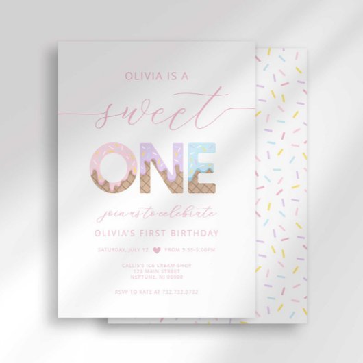 Sweet One Ijsfeest Uitnodiging