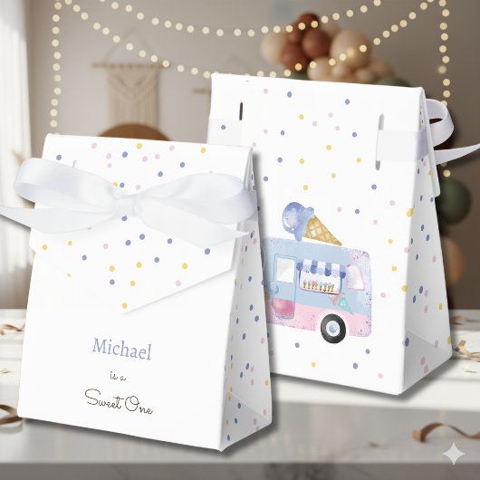 Sweet One ijswagen eerste verjaardag Bedankdoosjes