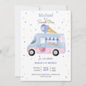 Sweet One ijswagen eerste verjaardag Kaart (Voorkant)