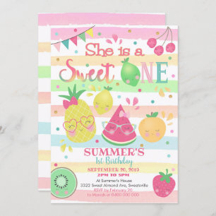 Sweet One Invitation - Fruit Invitation Kaart