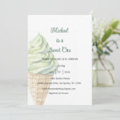Sweet One Invitation, Ice Cream One Party Kaart (Staand voorkant)