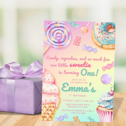 Sweet One Invitation Kaart