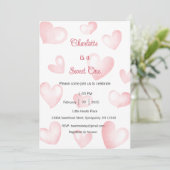 Sweet One Invitation, Sweetheart One Party, Heart Kaart (Staand voorkant)