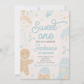 Sweet One Kerstkoekje 1e verjaardagsfeestje Kaart (Voorkant)