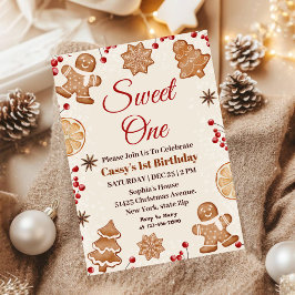 Sweet One kerstvakantie 1e verjaardagsfeestje Kaart
