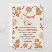 Sweet One kerstvakantie 1e verjaardagsfeestje Kaart (Voorkant)