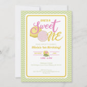Sweet One Lemon 1e verjaardagsfeestje Uitnodigen Kaart (Voorkant)