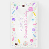 Sweet One Lollipop Snoep Birthday Spandoek (Verticaal)