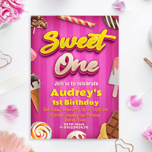 Sweet One - Meisje 1e verjaardag Kaart