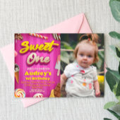 Sweet One - Meisje 1e verjaardag met foto Kaart