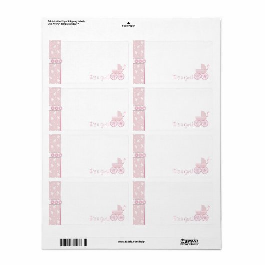 Sweet One Meisje Naam Tag Etiket (Full Sheet)