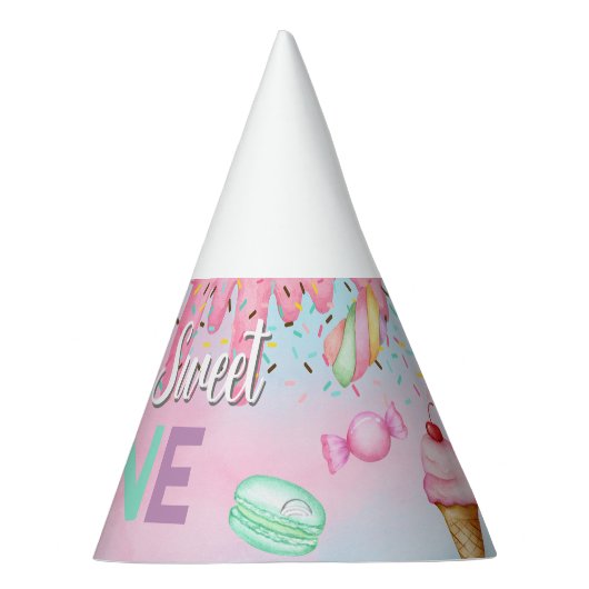 Sweet One meisje verjaardagsfeestje pet. Feesthoedjes (Rechts)