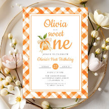 Sweet One Orange Citrus 1st Birthday