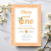Sweet One Orange Citrus 1st Birthday Kaart