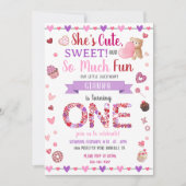 Sweet One Paars 1ste verjaardag Valentijnse Kaart (Voorkant)